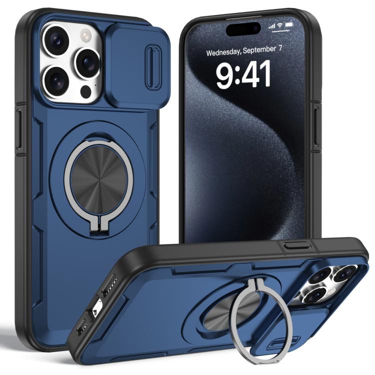 غطاء هاتف ماجسيف مع حامل دوار Camshield، لهواتف iPhone 17 Pro Max، iPhone 17 Pro، iPhone 16 Pro Max، iPhone 16 Pro، iPhone 16 Plus، iPhone 16، iPhone 15 Pro Max، iPhone 15 Pro