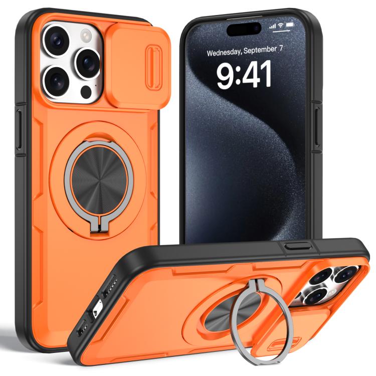 غطاء هاتف ماجسيف مع حامل دوار Camshield، لهواتف iPhone 17 Pro Max، iPhone 17 Pro، iPhone 16 Pro Max، iPhone 16 Pro، iPhone 16 Plus، iPhone 16، iPhone 15 Pro Max، iPhone 15 Pro