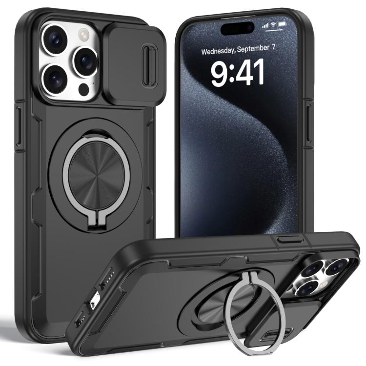 غطاء هاتف ماجسيف مع حامل دوار Camshield، لهواتف iPhone 17 Pro Max، iPhone 17 Pro، iPhone 16 Pro Max، iPhone 16 Pro، iPhone 16 Plus، iPhone 16، iPhone 15 Pro Max، iPhone 15 Pro
