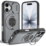 غطاء هاتف ماجسيف مع حامل دوار Camshield، لهواتف iPhone 17 Pro Max، iPhone 17 Pro، iPhone 16 Pro Max، iPhone 16 Pro، iPhone 16 Plus، iPhone 16، iPhone 15 Pro Max، iPhone 15 Pro