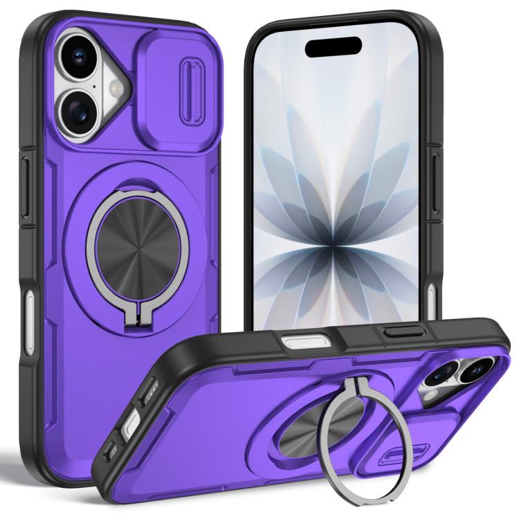 غطاء هاتف ماجسيف مع حامل دوار Camshield، لهواتف iPhone 17 Pro Max، iPhone 17 Pro، iPhone 16 Pro Max، iPhone 16 Pro، iPhone 16 Plus، iPhone 16، iPhone 15 Pro Max، iPhone 15 Pro