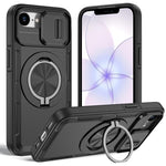 غطاء هاتف ماجسيف مع حامل دوار Camshield، لهواتف iPhone 17 Pro Max، iPhone 17 Pro، iPhone 16 Pro Max، iPhone 16 Pro، iPhone 16 Plus، iPhone 16، iPhone 15 Pro Max، iPhone 15 Pro