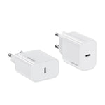 شاحن سريع USB-C / Type-C منفذ واحد USAMS CC226 T65 PD20W، قابس الاتحاد الأوروبي، CC226