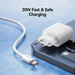 شاحن سريع USB-C / Type-C منفذ واحد USAMS CC226 T65 PD20W، قابس الاتحاد الأوروبي، CC226