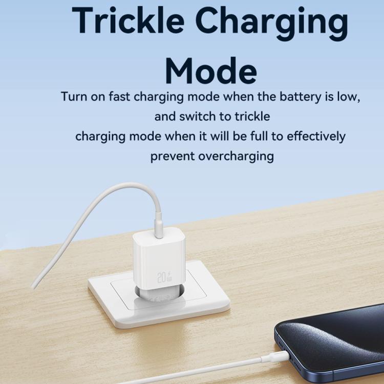 شاحن سريع USB-C / Type-C منفذ واحد USAMS CC226 T65 PD20W، قابس الاتحاد الأوروبي، CC226
