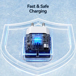 شاحن سريع USB-C / Type-C منفذ واحد USAMS CC226 T65 PD20W، قابس الاتحاد الأوروبي، CC226