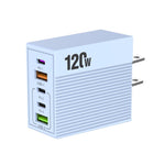 شاحن متعدد المنافذ ADC-F007 بقوة 120 واط مع 3 منافذ Type-C ومنفذين USB، قابس أمريكي، قابس أوروبي، قابس بريطاني