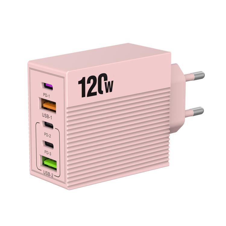 شاحن متعدد المنافذ ADC-F007 بقوة 120 واط مع 3 منافذ Type-C ومنفذين USB، قابس أمريكي، قابس أوروبي، قابس بريطاني