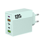 شاحن متعدد المنافذ ADC-F007 بقوة 120 واط مع 3 منافذ Type-C ومنفذين USB، قابس أمريكي، قابس أوروبي، قابس بريطاني