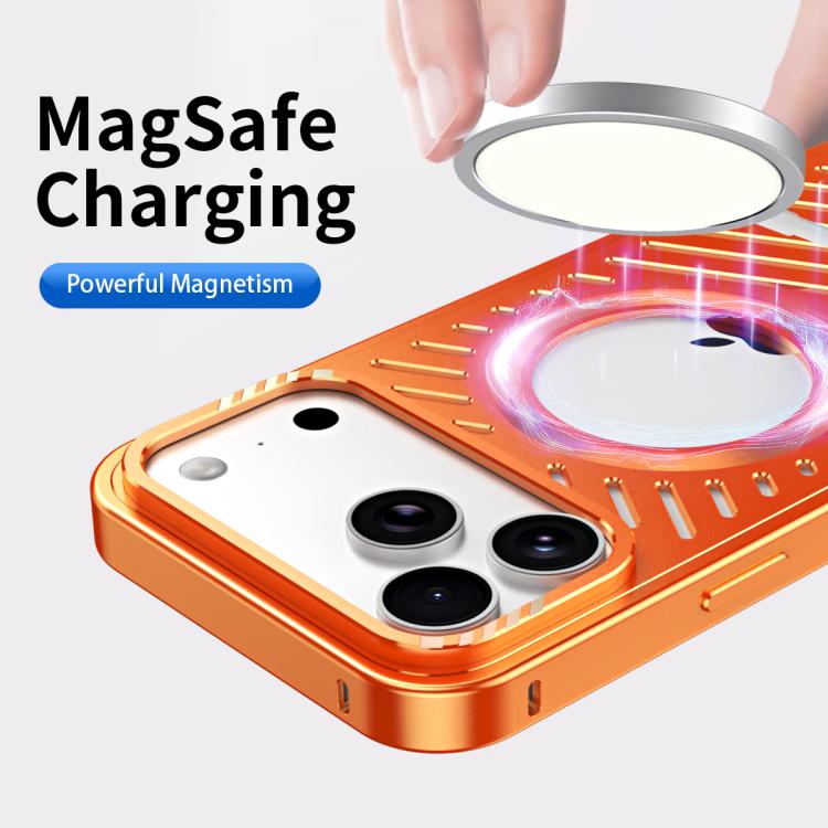 غطاء هاتف معدني حامل مغناطيسي MagSafe مع تبريد، لهواتف iPhone 17 Pro Max، iPhone 17 Pro، iPhone 17