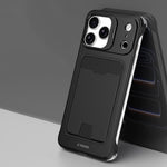 غطاء هاتف حامل عدسة بدون إطار معدني من J TRIBE مع فتحة بطاقة، لهواتف iPhone 17 Pro Max، iPhone 17 Pro، iPhone 17، iPhone Air، iPhone 16 Pro Max، iPhone 16 Pro، iPhone 15 Pro Max، iPhone 15 Pro