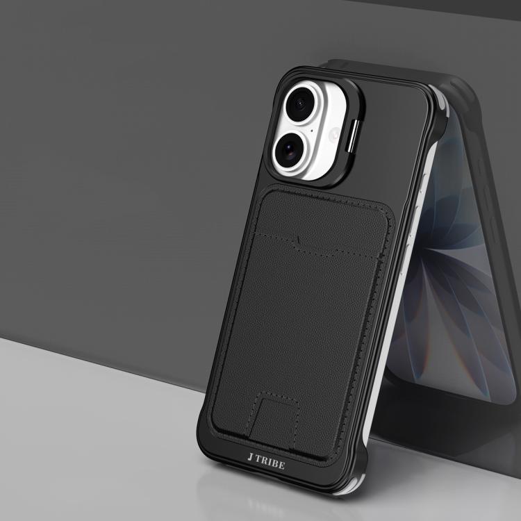 غطاء هاتف حامل عدسة بدون إطار معدني من J TRIBE مع فتحة بطاقة، لهواتف iPhone 17 Pro Max، iPhone 17 Pro، iPhone 17، iPhone Air، iPhone 16 Pro Max، iPhone 16 Pro، iPhone 15 Pro Max، iPhone 15 Pro