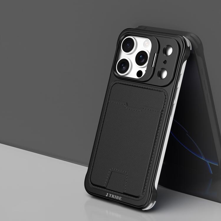غطاء هاتف حامل عدسة بدون إطار معدني من J TRIBE مع فتحة بطاقة، لهواتف iPhone 17 Pro Max، iPhone 17 Pro، iPhone 17، iPhone Air، iPhone 16 Pro Max، iPhone 16 Pro، iPhone 15 Pro Max، iPhone 15 Pro