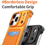 غطاء هاتف حامل عدسة بدون إطار معدني من J TRIBE مع فتحة بطاقة، لهواتف iPhone 17 Pro Max، iPhone 17 Pro، iPhone 17، iPhone Air، iPhone 16 Pro Max، iPhone 16 Pro، iPhone 15 Pro Max، iPhone 15 Pro