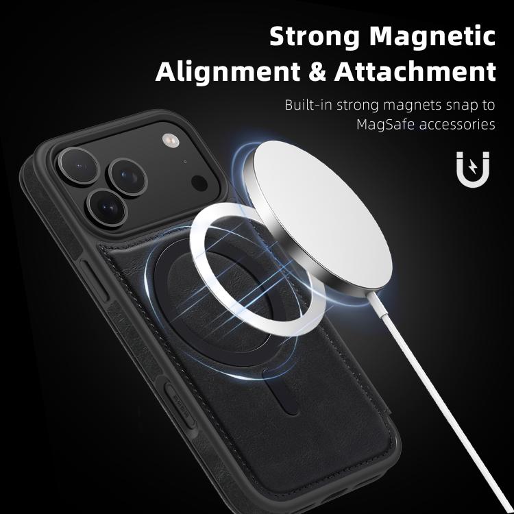 غطاء هاتف جلد Linton MagSafe، لهواتف iPhone 17 Pro Max، iPhone 17 Pro، iPhone 17، iPhone Air