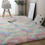 Simple Sofa Bedside Gradient Carpet Living Room Bedroom Mat, Rainbow 100x200cm, Pink Purple 100x200cm, Light Gray 100x200cm