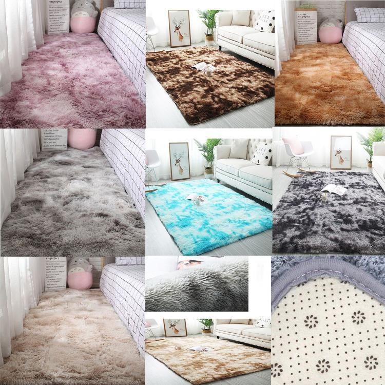 Simple Sofa Bedside Gradient Carpet Living Room Bedroom Mat, Rainbow 100x200cm, Pink Purple 100x200cm, Light Gray 100x200cm