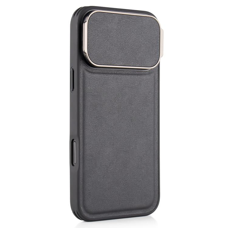 Lambskin Pattern Square Lens Holder Phone Case, For iPhone 17 Pro Max