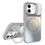 غطاء هاتف ماجسيف بحامل عدسة مطفي AG، لهواتف iPhone 12، iPhone 12 Pro Max، iPhone 12 Pro، iPhone 11