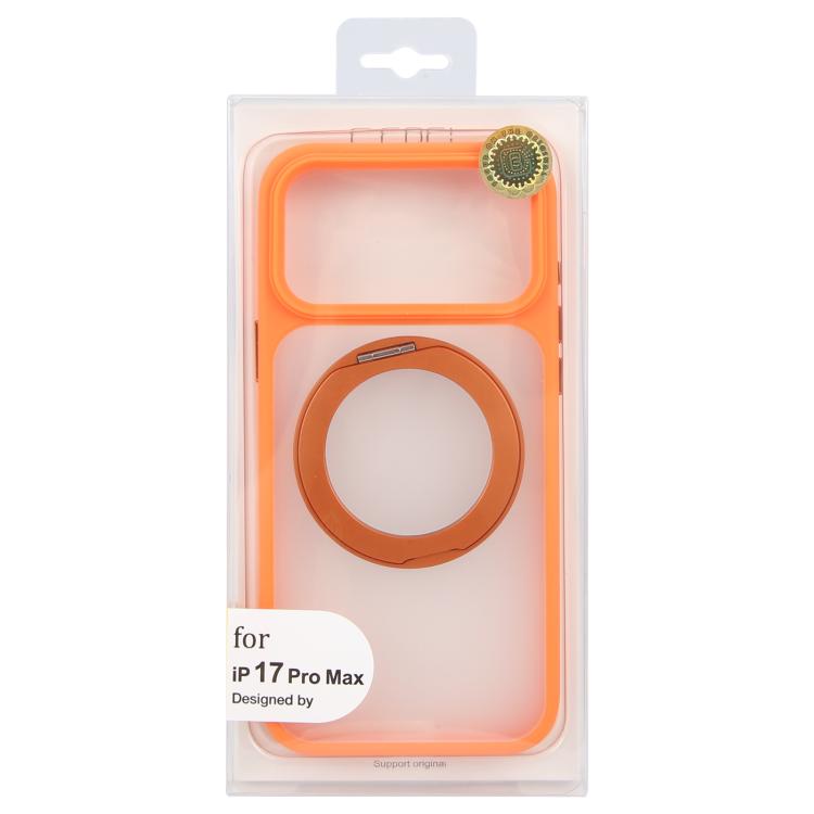 غطاء هاتف GEBEI من سلسلة الجاز مع حامل دوار 360 درجة وملمس جلدي مطفي مع MagSafe، لهواتف iPhone 17 Pro Max، iPhone 17 Pro