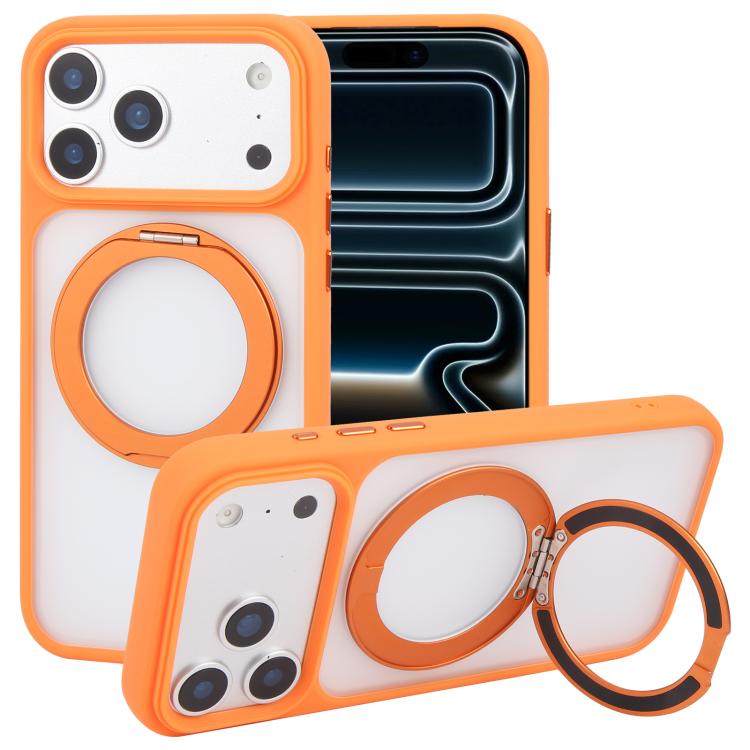 غطاء هاتف GEBEI من سلسلة الجاز مع حامل دوار 360 درجة وملمس جلدي مطفي مع MagSafe، لهواتف iPhone 17 Pro Max، iPhone 17 Pro