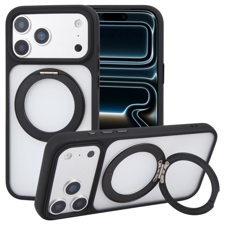 غطاء هاتف GEBEI من سلسلة الجاز مع حامل دوار 360 درجة وملمس جلدي مطفي مع MagSafe، لهواتف iPhone 17 Pro Max، iPhone 17 Pro