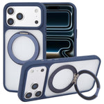 غطاء هاتف GEBEI من سلسلة الجاز مع حامل دوار 360 درجة وملمس جلدي مطفي مع MagSafe، لهواتف iPhone 17 Pro Max، iPhone 17 Pro