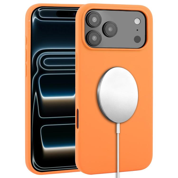 غطاء هاتف ماجسيف من السيليكون السائل بتغطية كاملة، لهواتف iPhone 17 Pro Max، iPhone 17 Pro، iPhone 17، iPhone Air