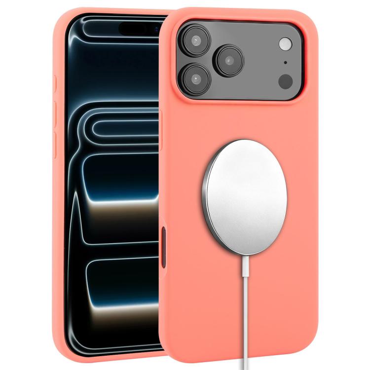 غطاء هاتف ماجسيف من السيليكون السائل بتغطية كاملة، لهواتف iPhone 17 Pro Max، iPhone 17 Pro، iPhone 17، iPhone Air