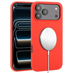 غطاء هاتف ماجسيف من السيليكون السائل بتغطية كاملة، لهواتف iPhone 17 Pro Max، iPhone 17 Pro، iPhone 17، iPhone Air