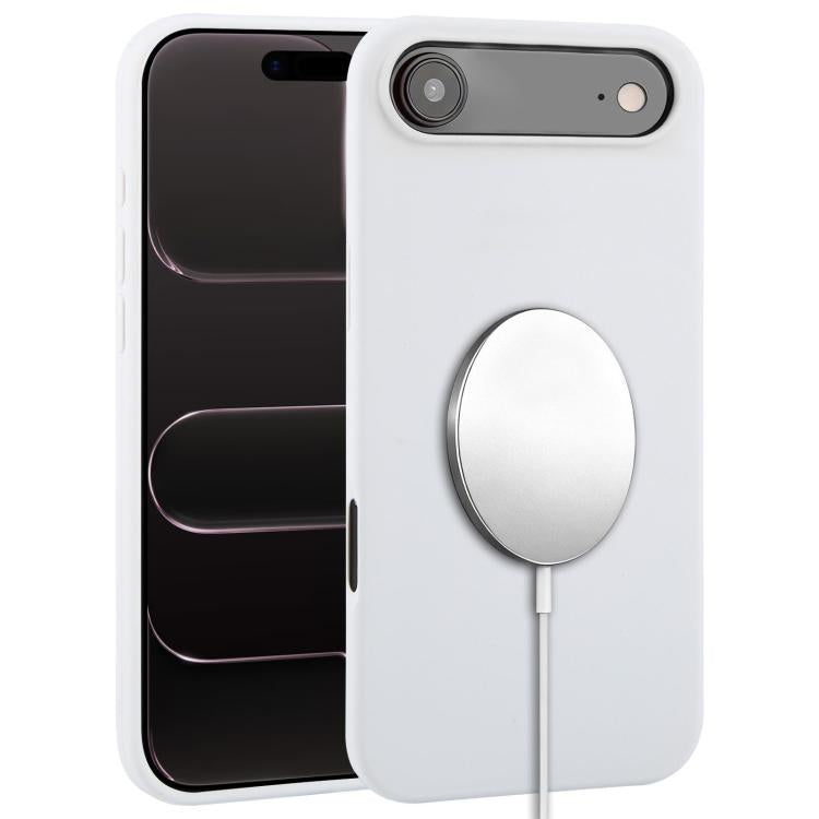 غطاء هاتف ماجسيف من السيليكون السائل بتغطية كاملة، لهواتف iPhone 17 Pro Max، iPhone 17 Pro، iPhone 17، iPhone Air