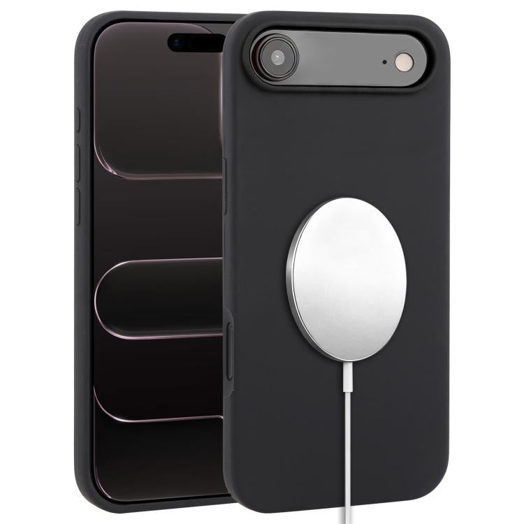 غطاء هاتف ماجسيف من السيليكون السائل بتغطية كاملة، لهواتف iPhone 17 Pro Max، iPhone 17 Pro، iPhone 17، iPhone Air