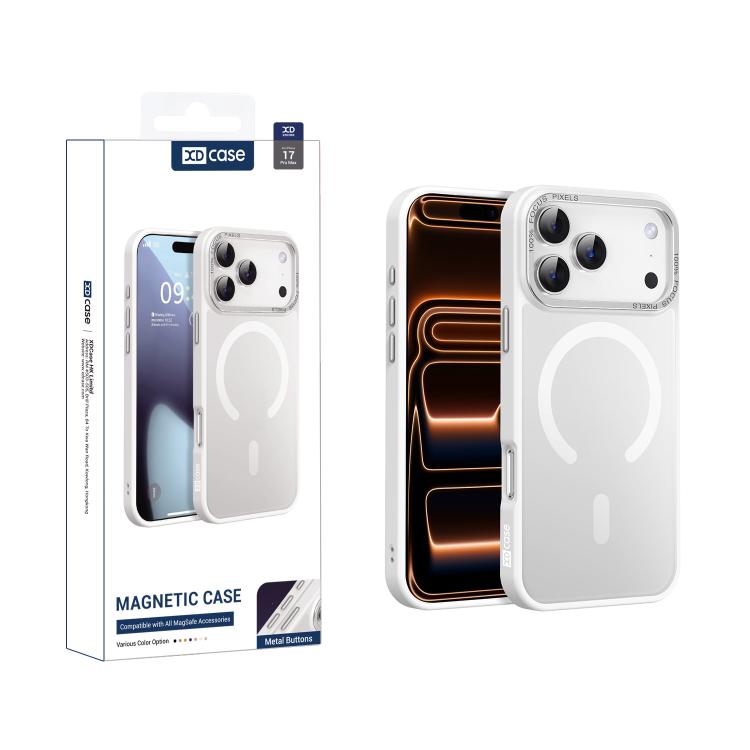 غطاء هاتف مغناطيسي بإطار عدسة معدني ملمس الجلد من XDcase، لهواتف iPhone 17 Pro Max، iPhone 17 Pro، iPhone 17