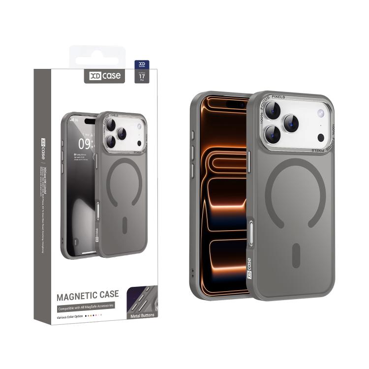 غطاء هاتف مغناطيسي بإطار عدسة معدني ملمس الجلد من XDcase، لهواتف iPhone 17 Pro Max، iPhone 17 Pro، iPhone 17
