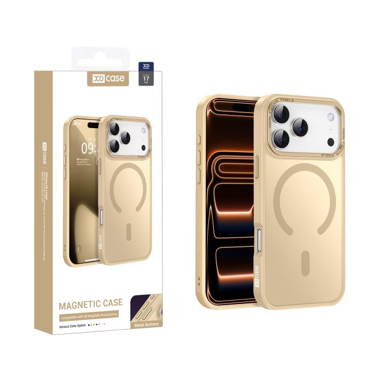 غطاء هاتف مغناطيسي بإطار عدسة معدني ملمس الجلد من XDcase، لهواتف iPhone 17 Pro Max، iPhone 17 Pro، iPhone 17