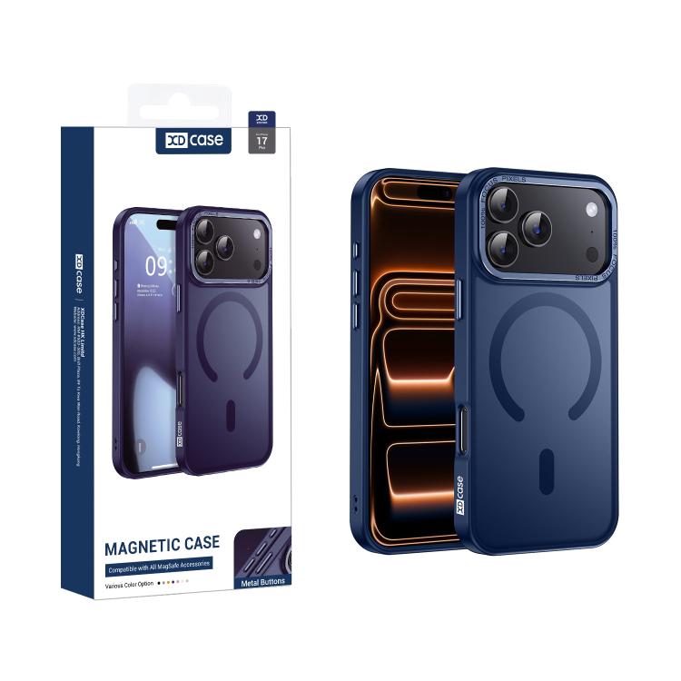 غطاء هاتف مغناطيسي بإطار عدسة معدني ملمس الجلد من XDcase، لهواتف iPhone 17 Pro Max، iPhone 17 Pro، iPhone 17