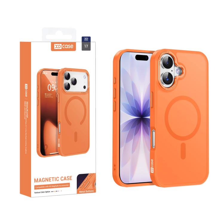 غطاء هاتف مغناطيسي بإطار عدسة معدني ملمس الجلد من XDcase، لهواتف iPhone 17 Pro Max، iPhone 17 Pro، iPhone 17