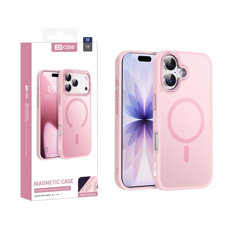 غطاء هاتف مغناطيسي بإطار عدسة معدني ملمس الجلد من XDcase، لهواتف iPhone 17 Pro Max، iPhone 17 Pro، iPhone 17