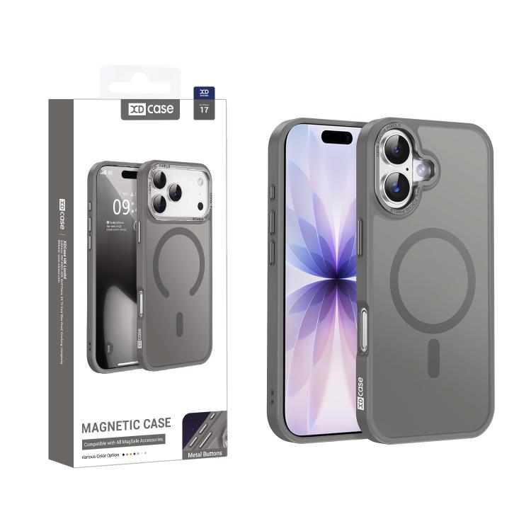 غطاء هاتف مغناطيسي بإطار عدسة معدني ملمس الجلد من XDcase، لهواتف iPhone 17 Pro Max، iPhone 17 Pro، iPhone 17