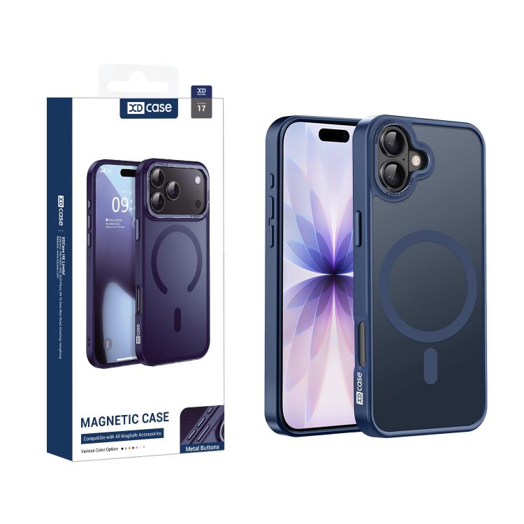 غطاء هاتف مغناطيسي بإطار عدسة معدني ملمس الجلد من XDcase، لهواتف iPhone 17 Pro Max، iPhone 17 Pro، iPhone 17