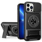 غطاء هاتف مغناطيسي متعدد الوظائف مع نافذة انزلاقية للعدسة ومقاوم للصدمات، لهواتف iPhone 13 Pro Max، iPhone 13 Pro، iPhone 12 Pro Max، iPhone 11 Pro Max، iPhone 11