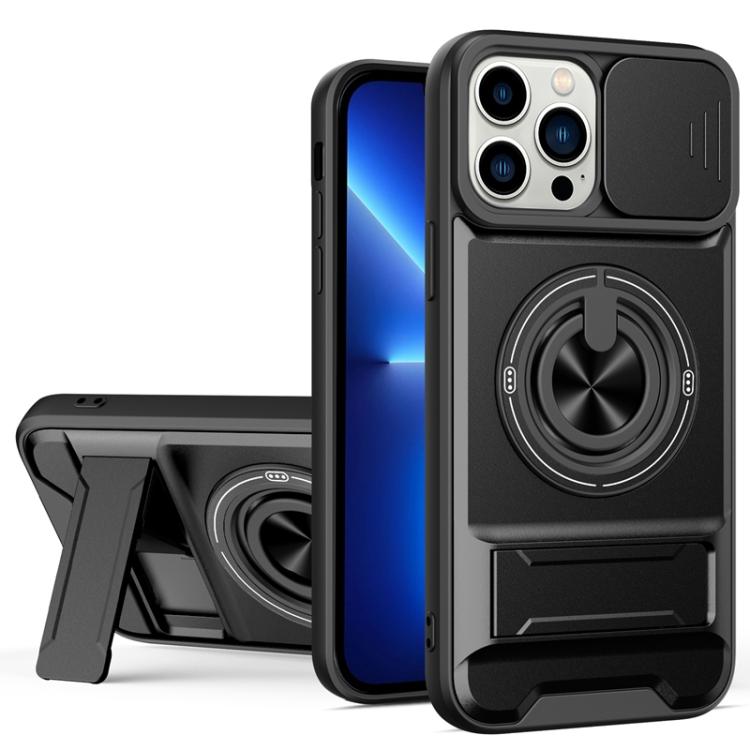 غطاء هاتف مغناطيسي متعدد الوظائف مع نافذة انزلاقية للعدسة ومقاوم للصدمات، لهواتف iPhone 13 Pro Max، iPhone 13 Pro، iPhone 12 Pro Max، iPhone 11 Pro Max، iPhone 11