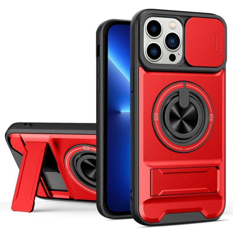 غطاء هاتف مغناطيسي متعدد الوظائف مع نافذة انزلاقية للعدسة ومقاوم للصدمات، لهواتف iPhone 13 Pro Max، iPhone 13 Pro، iPhone 12 Pro Max، iPhone 11 Pro Max، iPhone 11