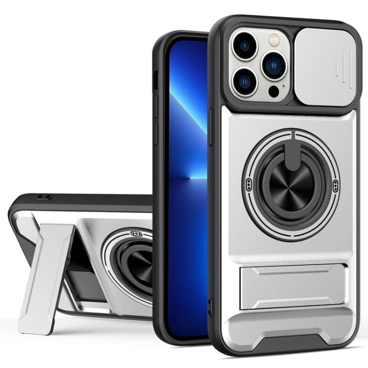 غطاء هاتف مغناطيسي متعدد الوظائف مع نافذة انزلاقية للعدسة ومقاوم للصدمات، لهواتف iPhone 13 Pro Max، iPhone 13 Pro، iPhone 12 Pro Max، iPhone 11 Pro Max، iPhone 11