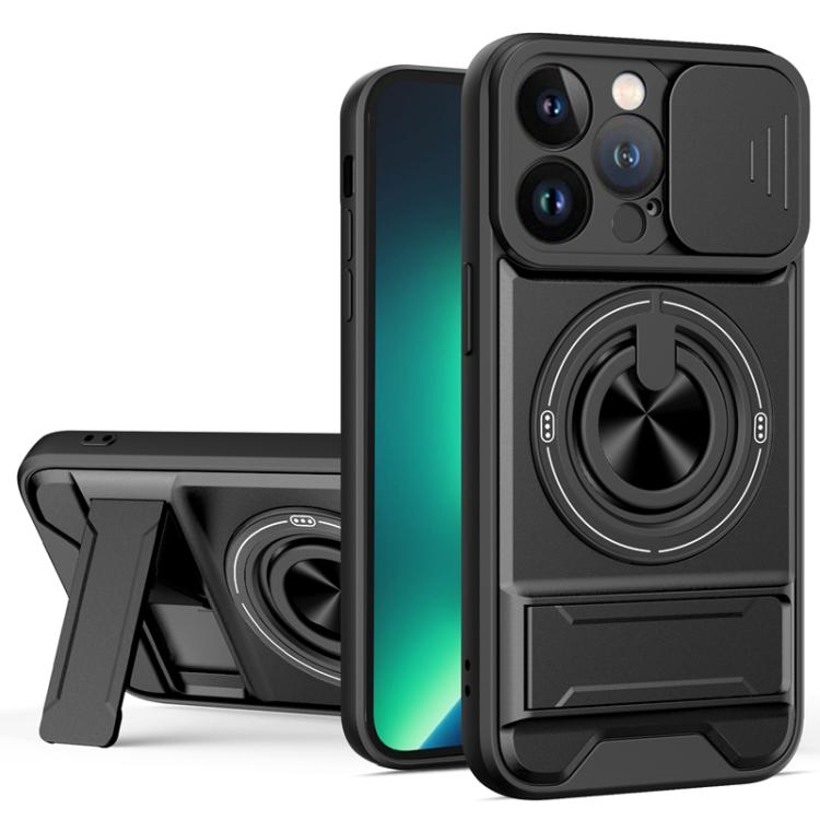 غطاء هاتف مغناطيسي متعدد الوظائف مع نافذة انزلاقية للعدسة ومقاوم للصدمات، لهواتف iPhone 13 Pro Max، iPhone 13 Pro، iPhone 12 Pro Max، iPhone 11 Pro Max، iPhone 11