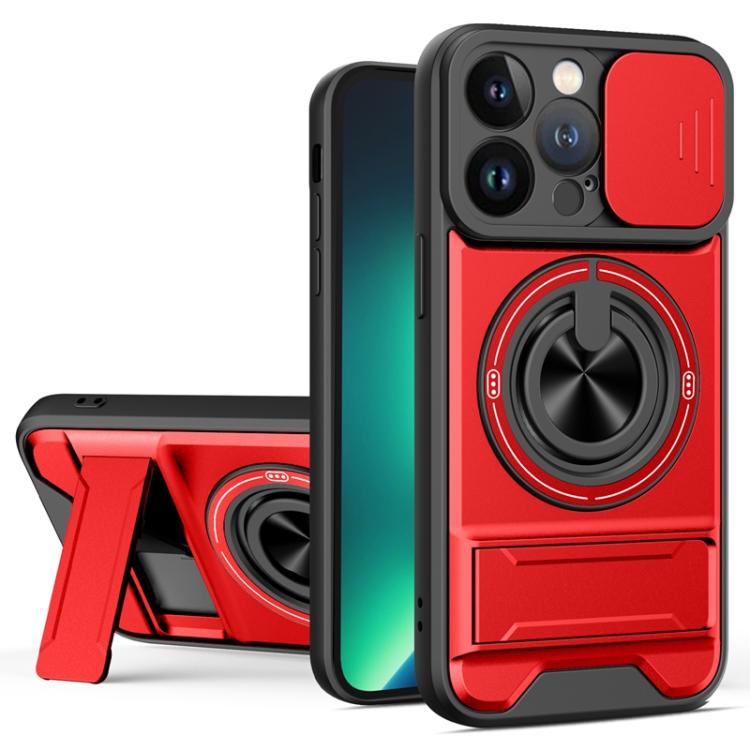 غطاء هاتف مغناطيسي متعدد الوظائف مع نافذة انزلاقية للعدسة ومقاوم للصدمات، لهواتف iPhone 13 Pro Max، iPhone 13 Pro، iPhone 12 Pro Max، iPhone 11 Pro Max، iPhone 11