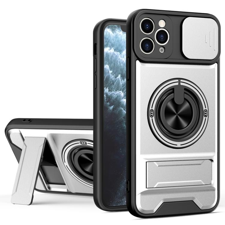 غطاء هاتف مغناطيسي متعدد الوظائف مع نافذة انزلاقية للعدسة ومقاوم للصدمات، لهواتف iPhone 13 Pro Max، iPhone 13 Pro، iPhone 12 Pro Max، iPhone 11 Pro Max، iPhone 11