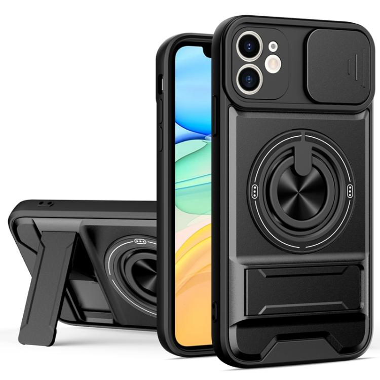 غطاء هاتف مغناطيسي متعدد الوظائف مع نافذة انزلاقية للعدسة ومقاوم للصدمات، لهواتف iPhone 13 Pro Max، iPhone 13 Pro، iPhone 12 Pro Max، iPhone 11 Pro Max، iPhone 11