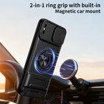 Lens Sliding Window Multifunctional Magnetic Shockproof Phone Case, For iPhone XS Max, For iPhone 7 Plus, For iPhone 7