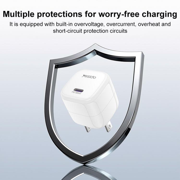 Yesido YC16U PD 35W Type-C Mini Ice Cube Fast Charger, US Plug